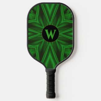 Modern Green Artistic Pattern Pickleball Paddle