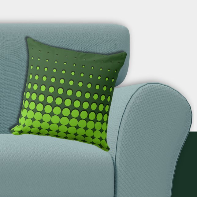Modern Green Ascending Halftones Throw Pillow (Modern Green Ascending Halftones Throw Pillow)