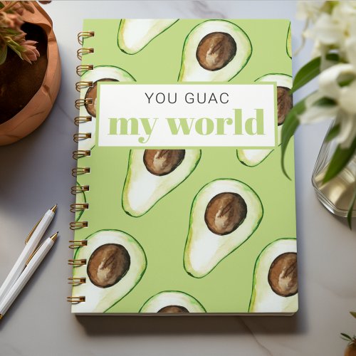 Modern Green Avocado Fun Quote Notebook