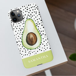 Modern Green Avocado Personalized Name  iPhone 11Pro Max Case