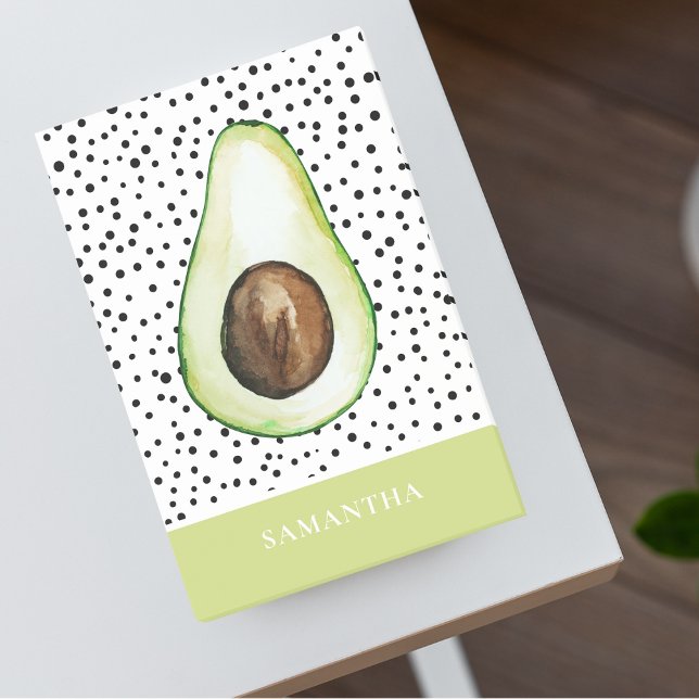 Modern Green Avocado Personalized Name  Post-it Notes (Creator Uploaded)