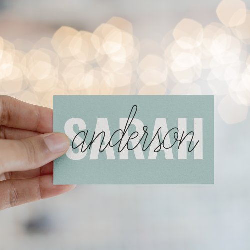 Modern Green Beauty Personalized You Name Business Card