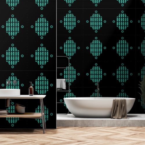 Modern Green Black Abstract Pattern Elegant  Wallpaper