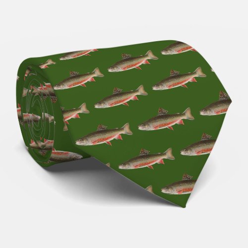 Modern Green Black and Rust Fishermans Neck Tie