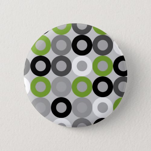 Modern green black and white dots Button