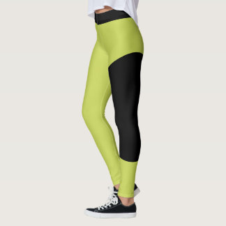 Modern Green Black Elegant Women Customized Name Leggings