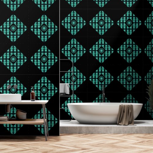  Modern Green Black Geometric Shapes  Wallpaper