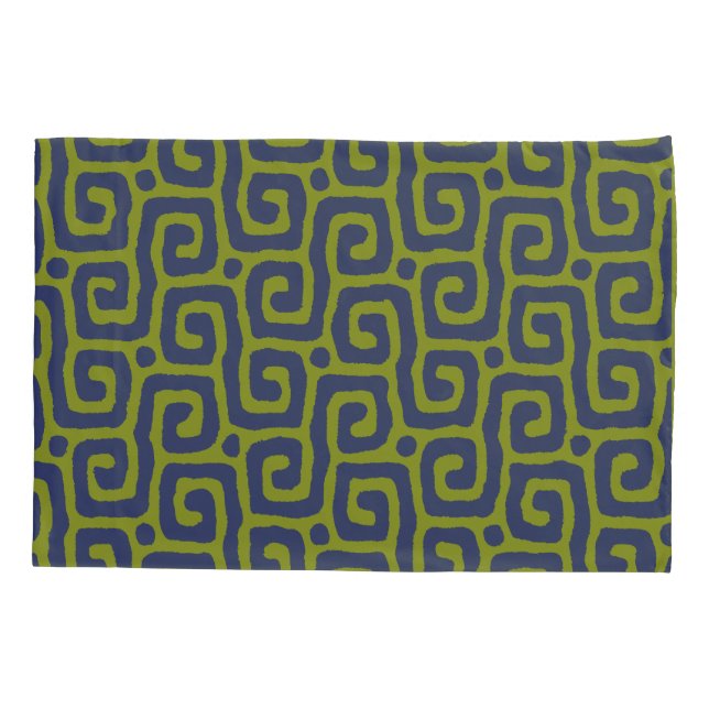 modern Green &blue Abstract pattern Pillow Case (Back)