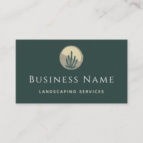 Modern Green Boho Plant Yard Landscaping Greenery Business Card