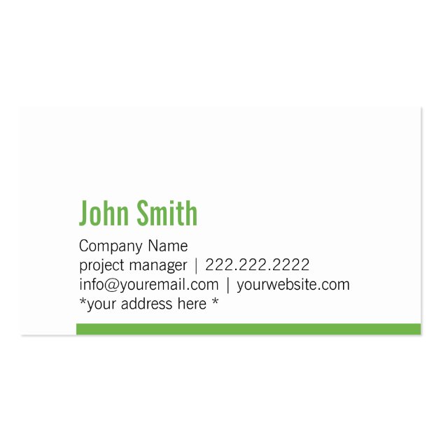 Modern Green Bold Border Business Card