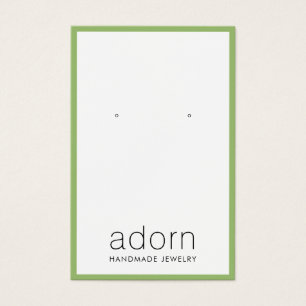 Modern Green Border Jewelry Earring Display Card