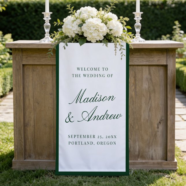 Modern Green Border Wedding Welcome Banner (Creator Uploaded)