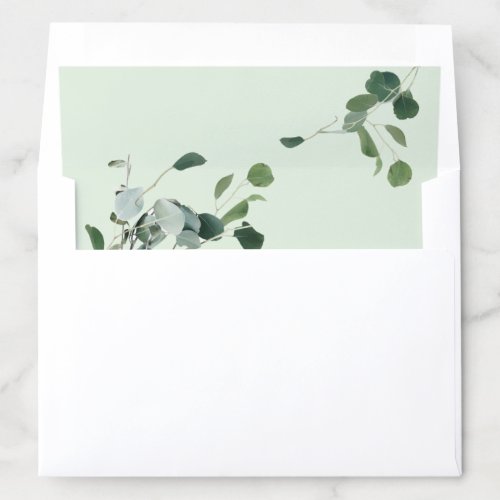 Modern Green Botanical Eucalyptus leaves  Envelope Liner