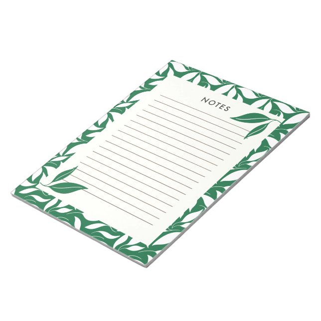 Modern Green Botanical Notepad (Angled)