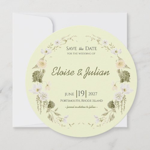 Modern Green Botanical Save the Date