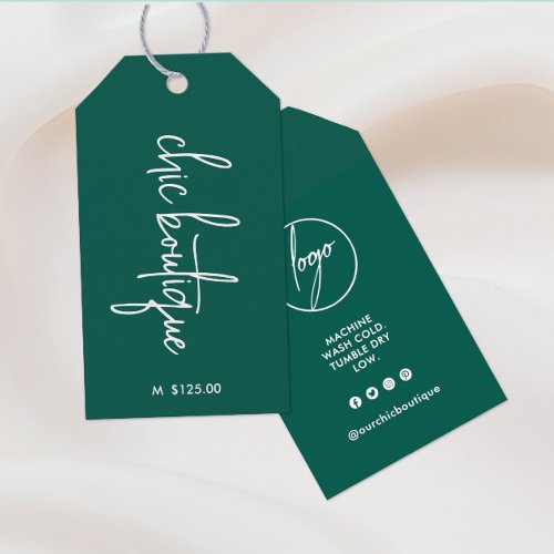 Modern Green Boutique Clothing Price Hang Tag Logo