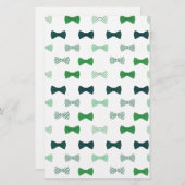 Modern Green Bow Tie pattern bowties (Front/Back)