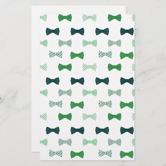 Modern Green Bow Tie pattern bowties (Front/Back)