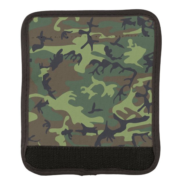 Modern Green Brown Black Camo Camouflage Luggage Handle Wrap (Front)