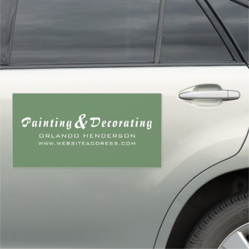 Modern Green  Brown Painter  Decorator Car Magnet