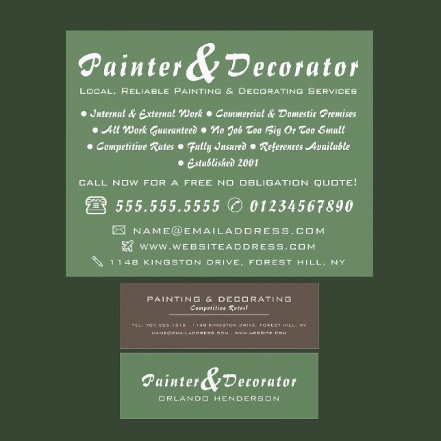 Modern Green & Brown Painter & Decorator Flyer (Creator Uploaded)