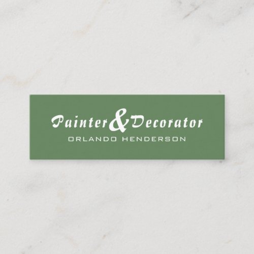 Modern Green  Brown Painter  Decorator Mini Business Card