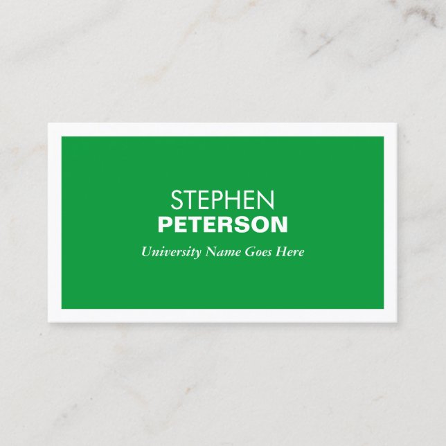MODERN GREEN BUSINESS CARD FOR COLLEGE STUDENTS (Front)