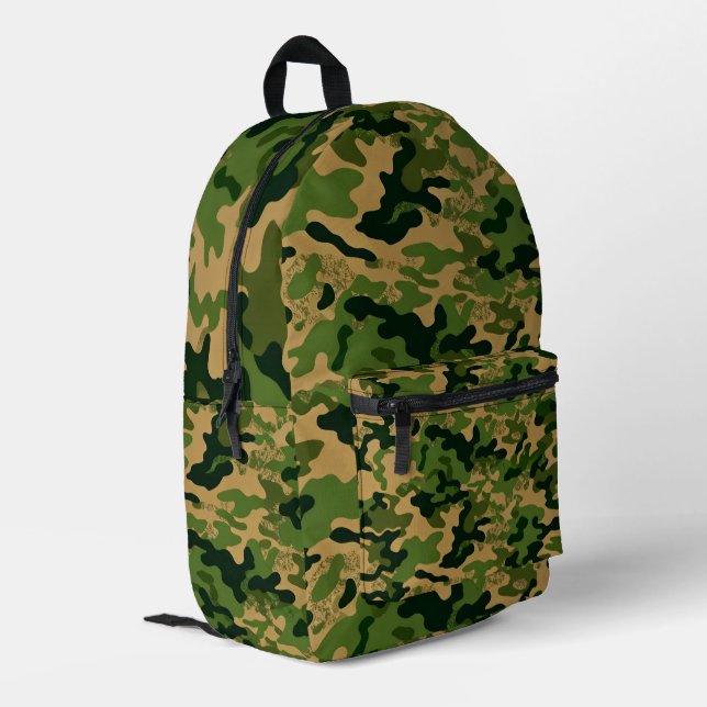 Modern Green Camouflage Backpack – Premium Army (Back Corner Left)