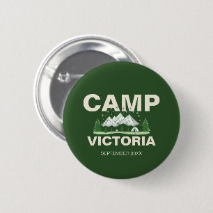 Modern Green Camp Bachelorette Party  Button