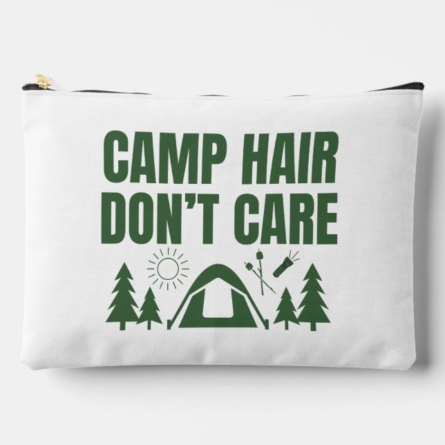 Modern Green Camp Bachelorette Weekend Accessory Pouch (Front)