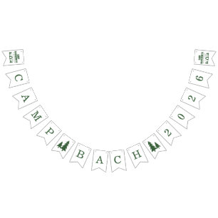 Modern Green Camp Bachelorette Weekend Bunting Flags