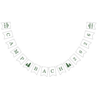 Modern Green Camp Bachelorette Weekend Bunting Flags