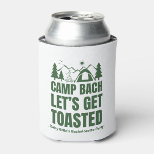 Modern Green Camp Bachelorette Weekend Can Cooler