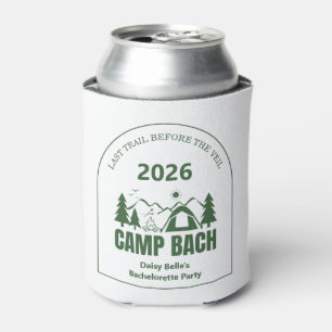 Modern Green Camp Bachelorette Weekend Can Cooler
