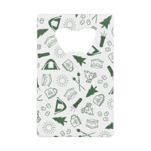 Modern Green Camp Bachelorette Weekend Credit Card Bottle Opener