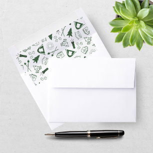Modern Green Camp Bachelorette Weekend Envelope Liner