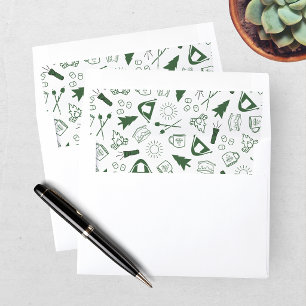 Modern Green Camp Bachelorette Weekend Envelope Liner