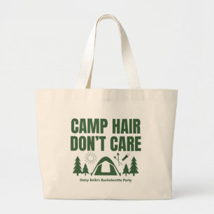 Modern Green Camp Bachelorette Weekend Large Tote Bag