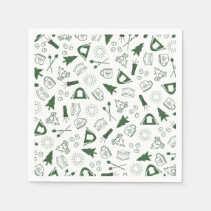 Modern Green Camp Bachelorette Weekend Napkins