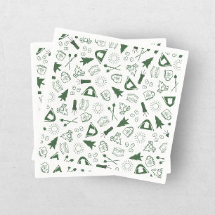 Modern Green Camp Bachelorette Weekend Napkins