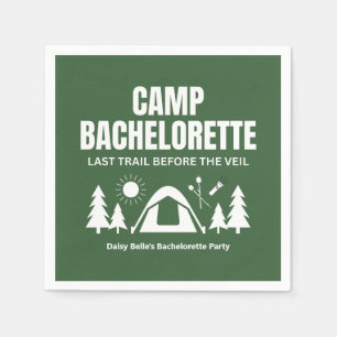 Modern Green Camp Bachelorette Weekend Napkins
