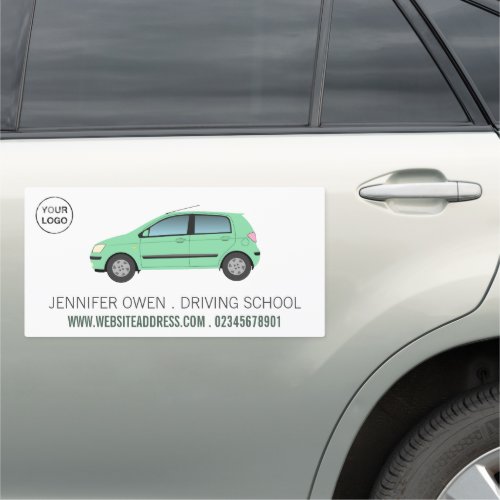 Modern Green Car Driving School Instructor Car Magnet