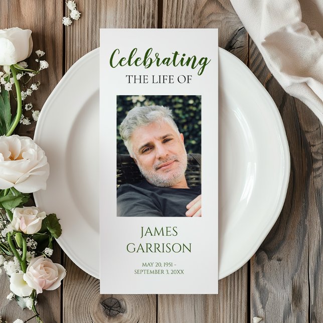 Modern Green Celebration of Life Memorial Program (Creator Uploaded)