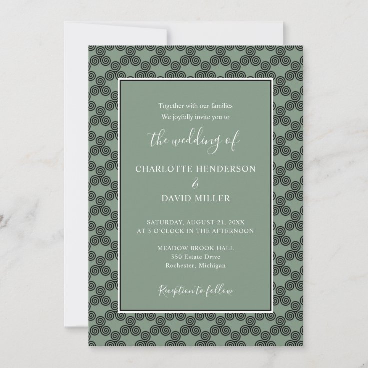 Modern Green Celtic Knot Irish Wedding Invitation R6dfc6c3fd7d641dd94bc1680dcd20ab4 Tcvt0 736 