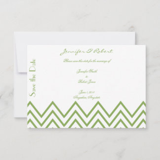 Modern Green Chevron Wedding Save the Date