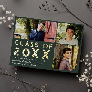 Modern Green Chic Photo Graduation Announcement