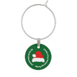 Modern Green Christmas drink Wine Charm