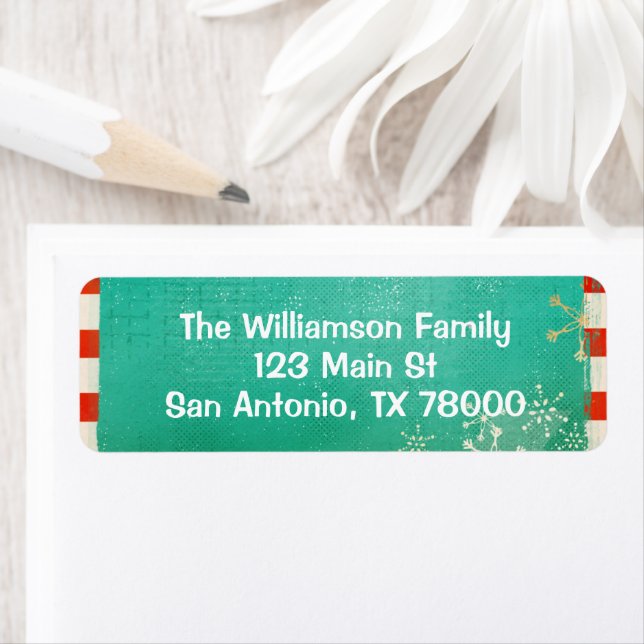 Modern Green Christmas Return Address Label (Insitu)