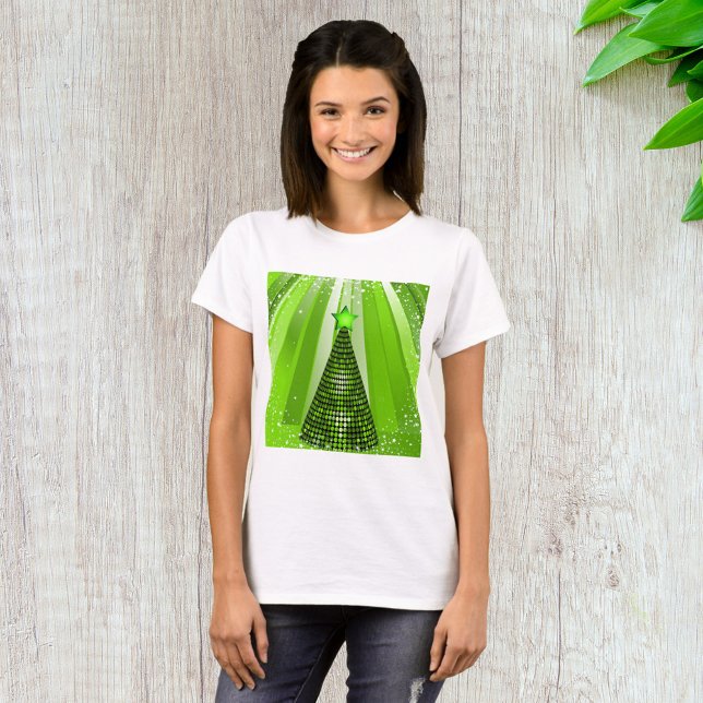 Modern Green Christmas Tree with Star  T-Shirt (Creator Uploaded)