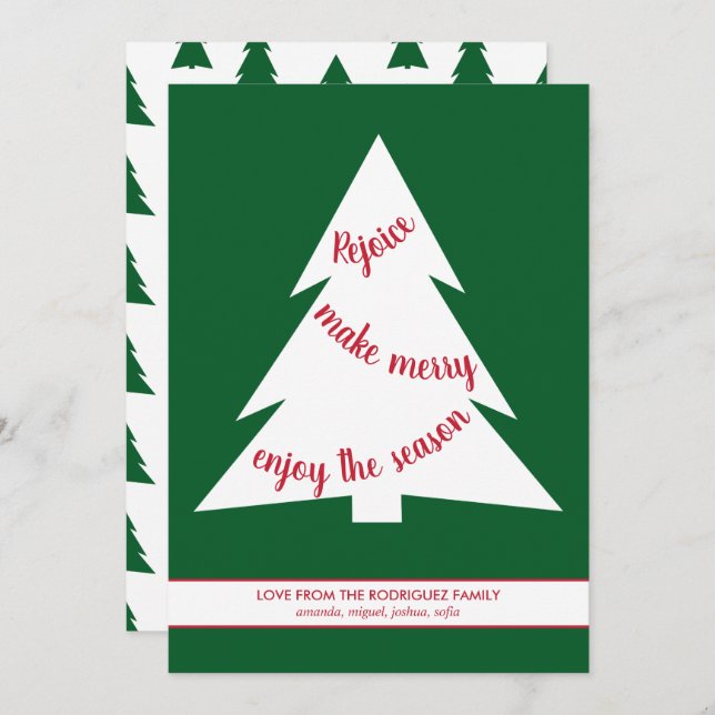Modern Green Christmas Trees Holiday Script (Front/Back)